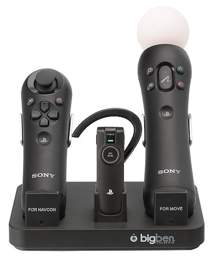 Bigben Interactive Move Tri-Charger PS3 Βάση για 2 χειριστήρια PS3 Μαύρη PS3MTRICHARGER