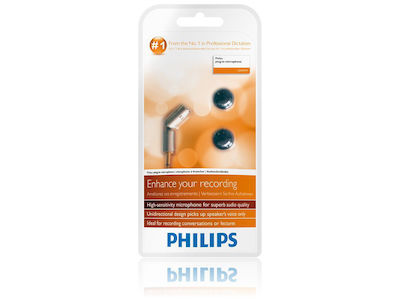 Philips Electret / Condenser 3.5mm Microphone LFH9171 Shock Mounted/Clip On In Silver Colour