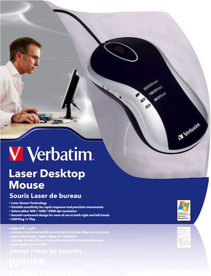 Verbatim Laser Ενσύρματο Ποντίκι Μπλε