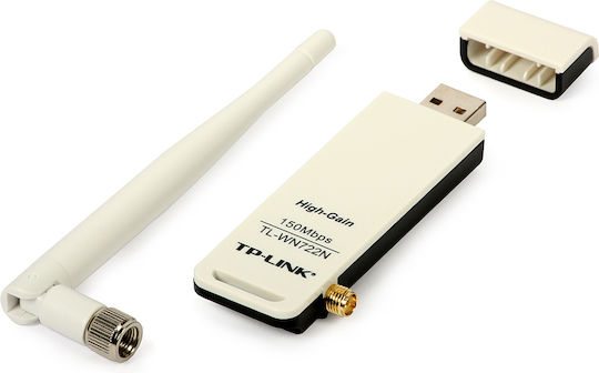 TP-LINK TL-WN722N USB Адаптер За Мрежа С Безжична Wi-Fi Връзка 150Mbps И Сваляема Антена (Версия v1)