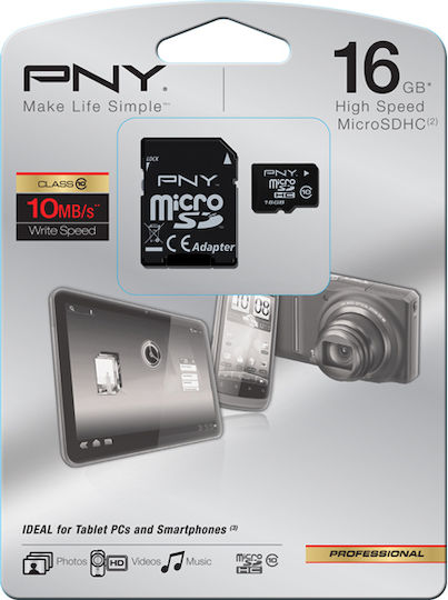 PNY microSDHC Клас 10 Висока Скорост 20MB/s с Адаптер