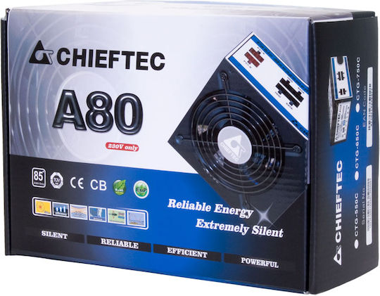 Chieftec CTG-750C 750W Negru Sursă de Alimentare Calculator Semi-modular 80 Plus Standard