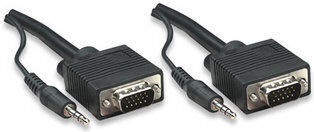Manhattan VGA Cable 15pin D-Sub +3.5mm male - 15pin D-Sub +3.5mm male 4.5m (324311)