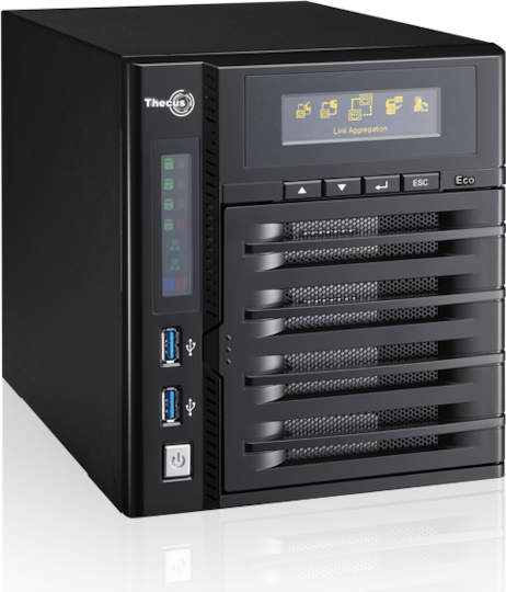 Thecus N4800Eco NAS Turnul cu 4 sloturi pentru HDD/SSD și 2 porturi Ethernet