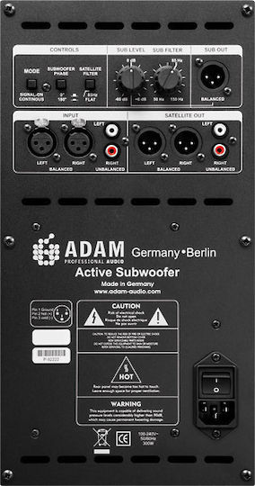 Adam Sub12 Αυτοενισχυόμενο Subwoofer με Ηχείο 12" 200W Μαύρο