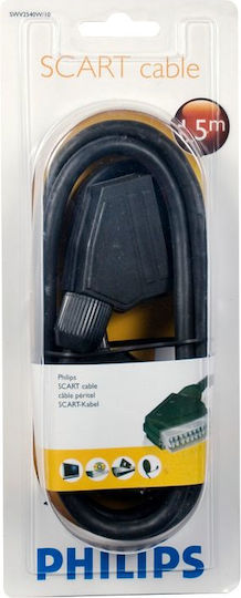 Philips Καλώδιο Scart мъжки - Scart мъжки 1.5м Черен SWV2540W/10