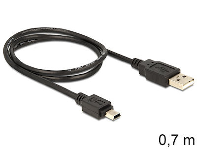 DeLock USB 2.0 Cable USB-A male - mini USB-B male 0.7m (82396)