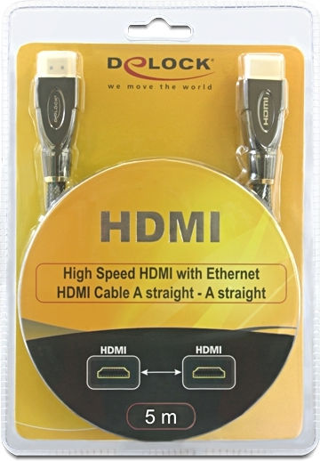 DeLock HDMI 2.0 Cable HDMI male - HDMI male 5m Black