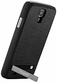Bugatti ClipOnCover Premium Umschlag Rückseite Kunststoff / Leder Schwarz (Galaxy S4)