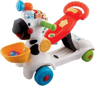 Vtech 3-in-1 Zebra Scooter Baby Walker Car Ride On for 6++ Months Multicolour