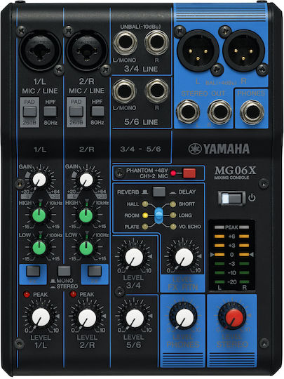 Yamaha MG-06X H020.00083 Analog Console 6 Channels with Phantom Power & 2 XLR Inputs