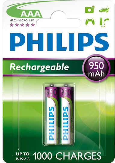 Philips Презареждащи батерии AAA Ni-MH 950mAh 1.2V 2бр