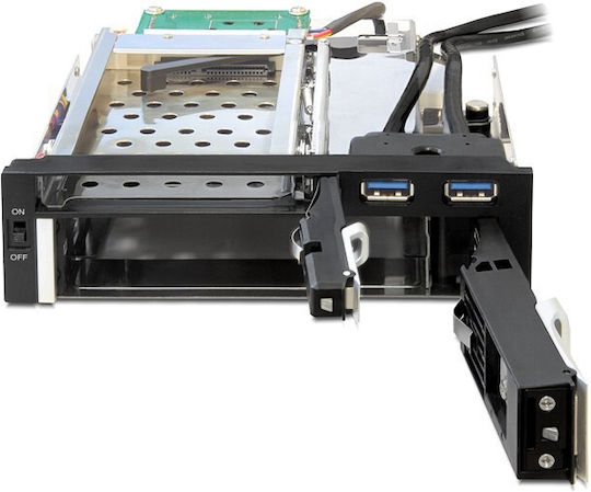 DeLock 47209 5,25 Рамка за 1 x 2,5 плюс 1 x 3,5 SATA 2x USB 3.2 Черен