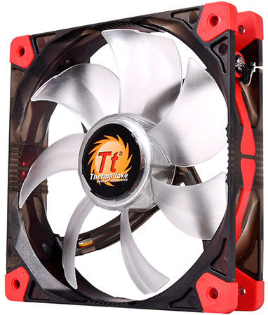 Thermaltake Luna 12 LED Case Fan 120mm with Red Lighting and Connection 3-Pin 1pcs Red