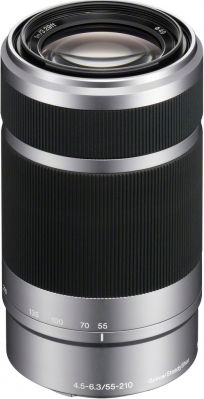 Sony Crop Kameraobjektiv 55-210mm f/4.5-6.3 Telephoto Telezoom für Sony E Mount Silver