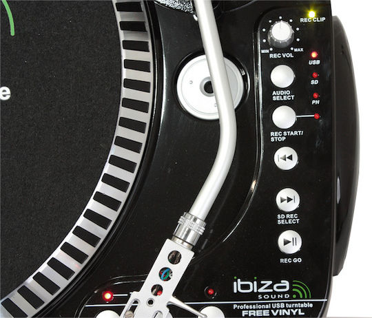 Ibiza Sound Free Vinyl Turntables with Preamp Black