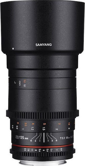 Samyang Full Frame Φωτογραφικός Φακός 135mm T2.2 ED UMC VDSLR Telephoto για Nikon F Mount Μαύρος