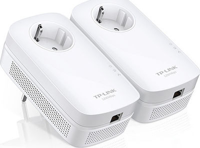 TP-LINK TL-PA8010P Kit v1 Powerline Double Wired with Passthrough Socket and Gigabit Ethernet Port