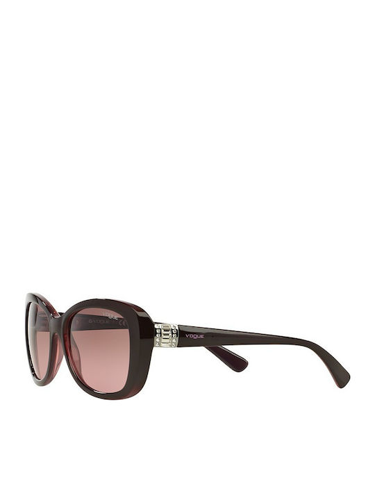 Vogue Women's Sunglasses with Burgundy Plastic Frame and Brown Gradient Lens VO2943SB 1941/14
