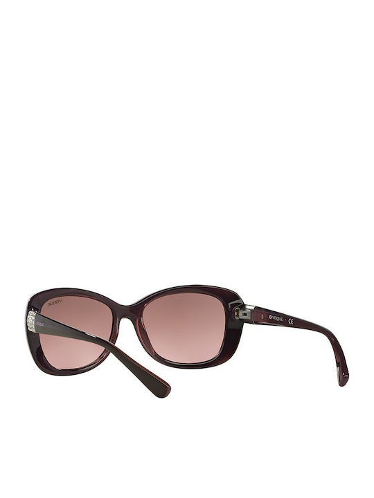 Vogue Women's Sunglasses with Burgundy Plastic Frame and Brown Gradient Lens VO2943SB 1941/14