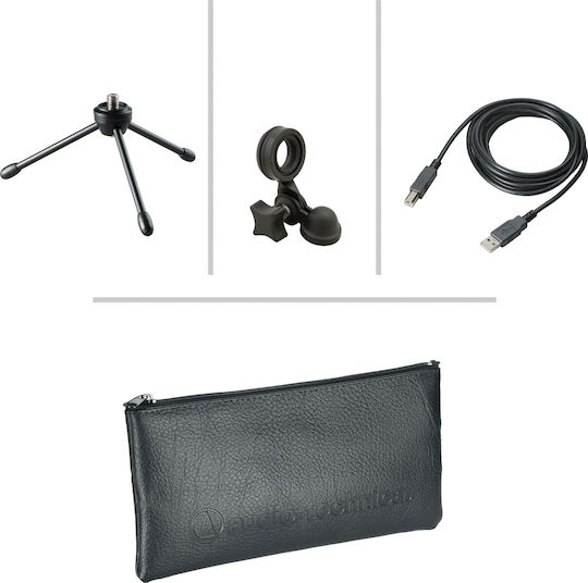 Audio Technica AT2020USB Plus Πυκνωτικό USB Mikrofon Desktop, stoßmontiert für Gesang