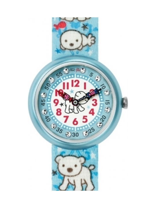 FlikFlak Kids Analog Watch with Fabric Strap Light Blue