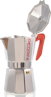 Pedrini Kaffettiera Stovetop Espresso Pot for 1Cups Inox Silver