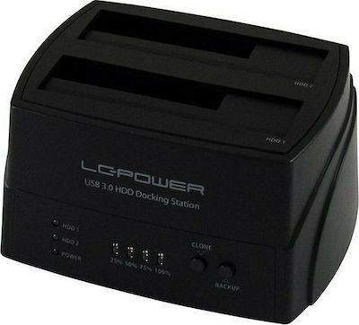 LC-Power LC-DOCK-U3 Docking Station pentru 2 Hard Disk-uri SATA 2.5" / 3.5" cu conectivitate USB 3.0 (LC-DOCK-U3)
