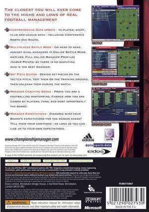 Championship Manager 2007 Xbox 360 Game