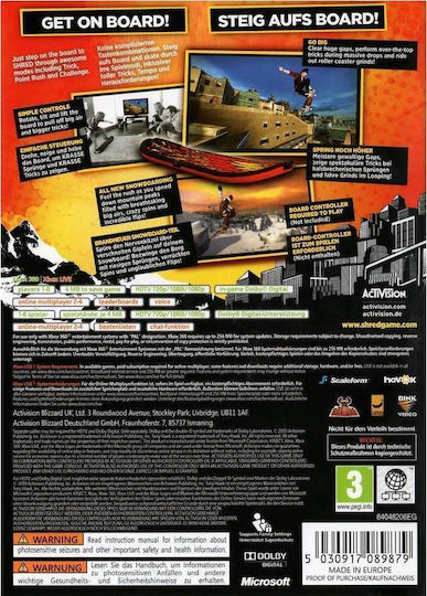 Tony Hawk Shred Xbox 360 Game
