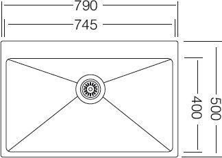 KL Sinks Ένθετος Νεροχύτης Inox Σατινέ Μ79xΠ50cm Ασημί