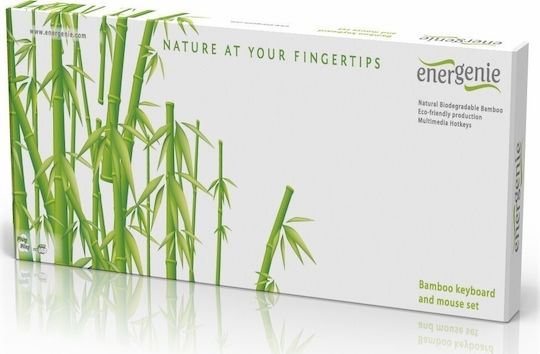 Energenie Bamboo Σετ Πληκτρολόγιο & Ποντίκι Αγγλικό US Καφέ