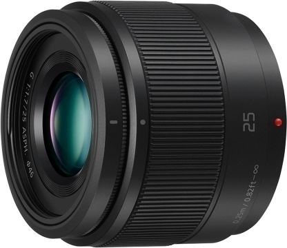 Panasonic Crop Kameraobjektiv Lumix G 25mm f/1.7 Festbrennweite für Micro Four Thirds (MFT) Mount Black