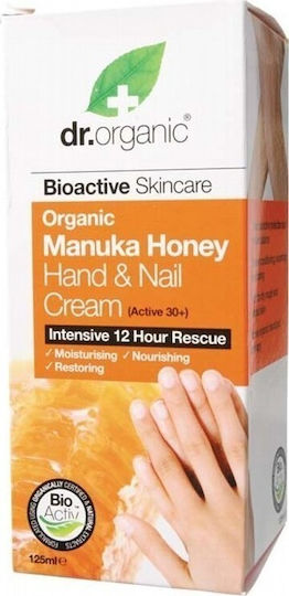 Dr.Organic Manuka Honey Feuchtigkeitsspendende Hand- und Nagelcreme für Trockene Hände 125ml