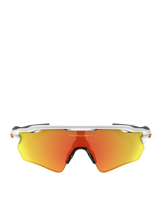 Oakley Radar Ev Path Ανδρικά Γυαλιά Ηλίου με Λευκό Κοκκάλινο Σκελετό και Πορτοκαλί Καθρέφτη Φακό OO9208-16