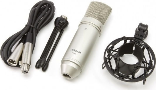 Tascam TM-80 Πυκνωτικό Μικρόφωνο XLR Επιτραπέζιο, Shock Mounted για Φωνητικά σε Χρυσό Χρώμα