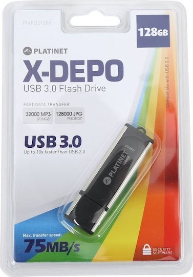 Platinet X-Depo 128ГБ USB 3.0 Стик Сив