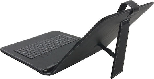 Esperanza EK124 Flip Cover cu Tastatură în Engleză SUA Neagră Universal 9.7"