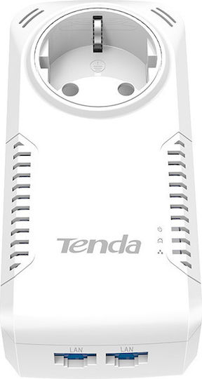 Tenda P1002P Kit Powerline Двойно за Жична Връзка с Пренос на електрозахранване Гнездо и 2 Порта Гигабитови Ethernet