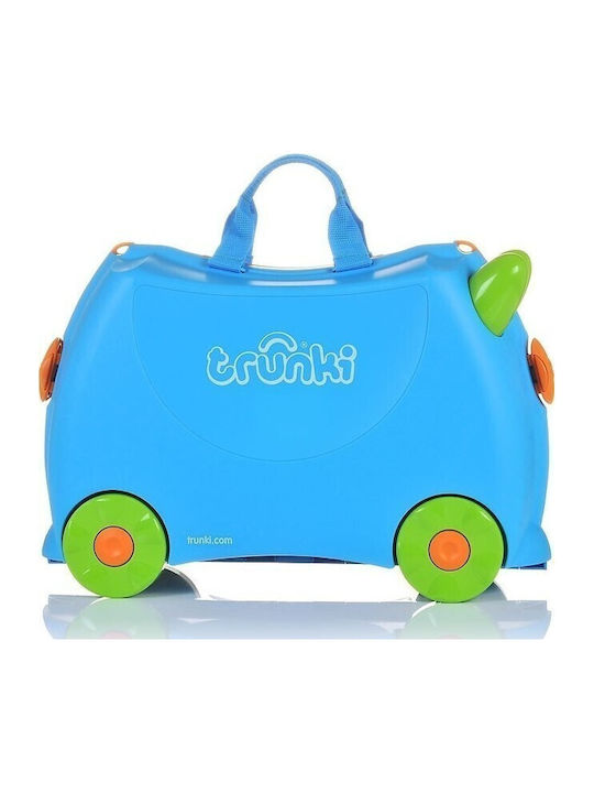 Trunki Terrance Детски Куфар За Пътуване Кабинен Твърд Син С 4 Колела Височина 31см