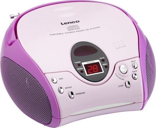 Lenco Φορητό Ηχοσύστημα με CD / MP3 / Ραδιόφωνο Ροζ