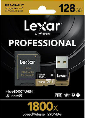 Lexar Professional 1800x microSDXC 128GB Clasa 10 U3 UHS-II