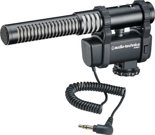 Audio Technica AT8024 Elektret Mikrofon 3,5mm Stoßmontiert für Kamera