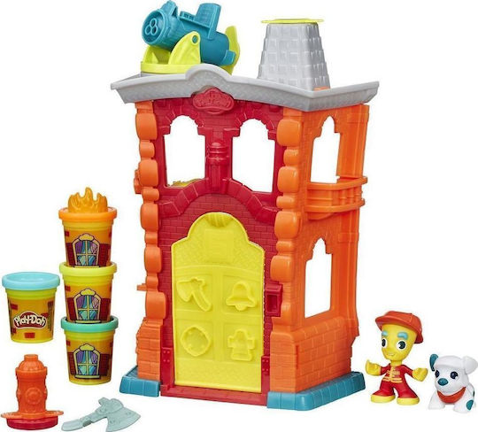 Hasbro Плей-Доу Комплект За Игра Тесто За Моделиране Пластелини Таун Файърхаус С 4 Цвета За 3+ Години