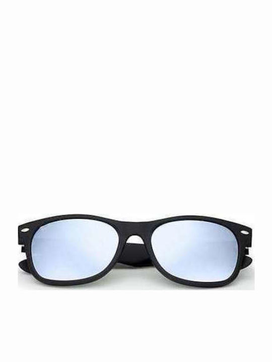 Ray Ban Wayfarer Unisex Sunglasses with Black Plastic Frame and Silver Mirror Lens RB2132 622/30