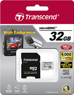 Transcend High Endurance microSDHC 32GB Class 10 High Speed 21MB/s with Adapter