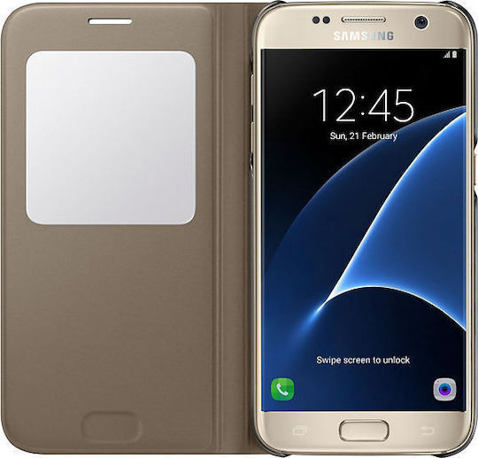 Samsung Book Δερματίνης Χρυσό (Galaxy S7) GWW