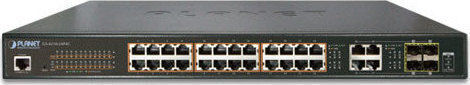 Planet GS-4210-24P4C Managed L2 PoE+ Switch with 28 Gigabit (1Gbps) Ethernet Ports and 4 SFP Ports