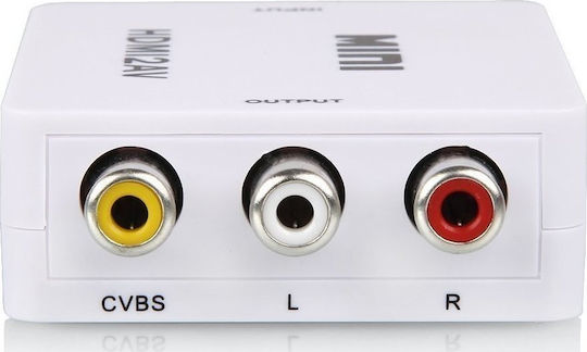 HDMI2AV Μετατροπέας HDMI female σε RCA female Λευκό