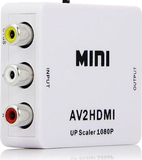 Anga AV2HDMI Converter RCA female to HDMI female White 1pcs